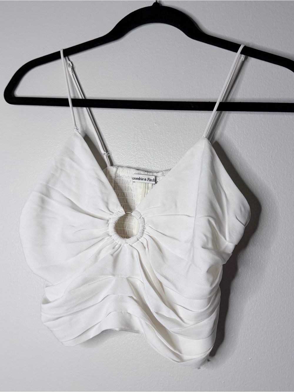 Abercrombie & Fitch White/Off white Ring-Front Ruched Cami
